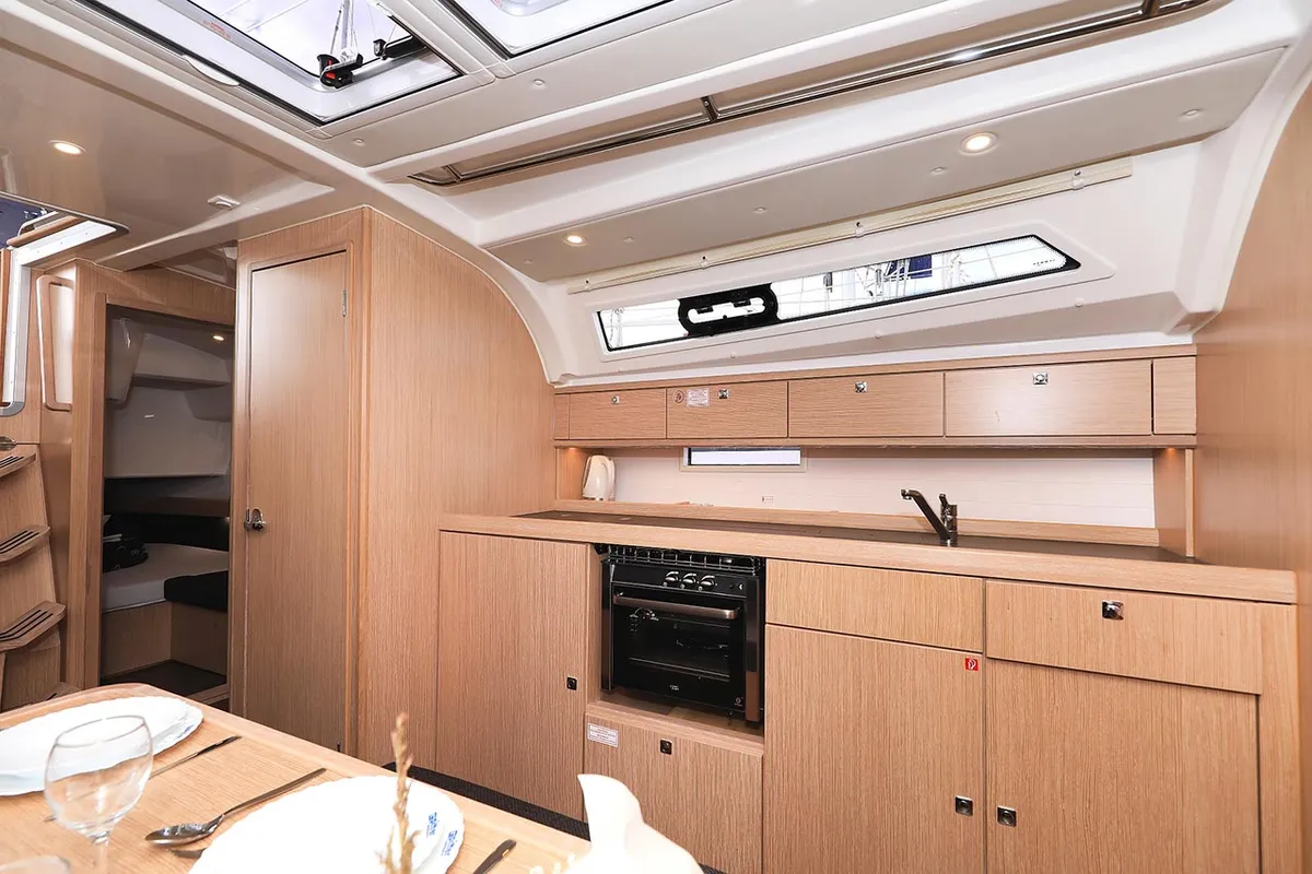 Galley of Fleur de Lys, a Bavaria Cruiser 41 sailboat at Murter, Croatia