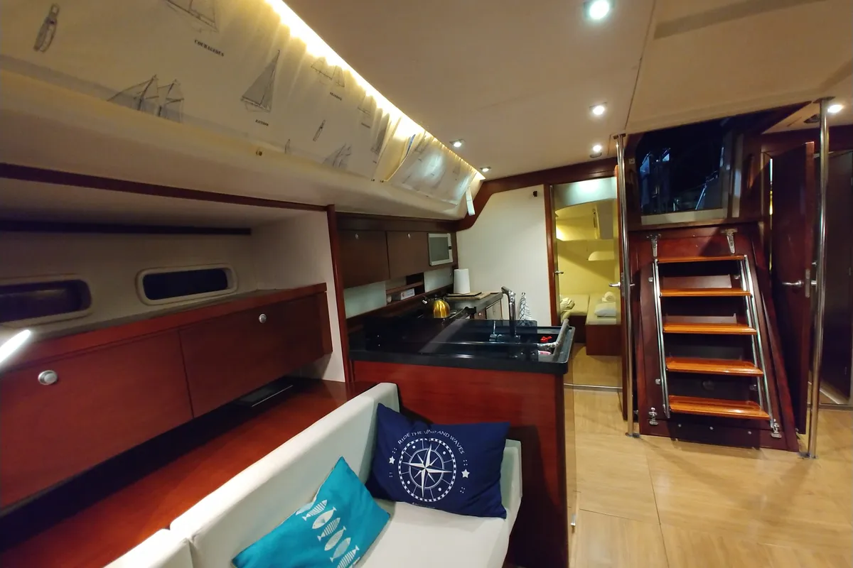 Salon of APOLLONIS, a Hanse 540e sailboat at Salamina Municipal Unit, Greece