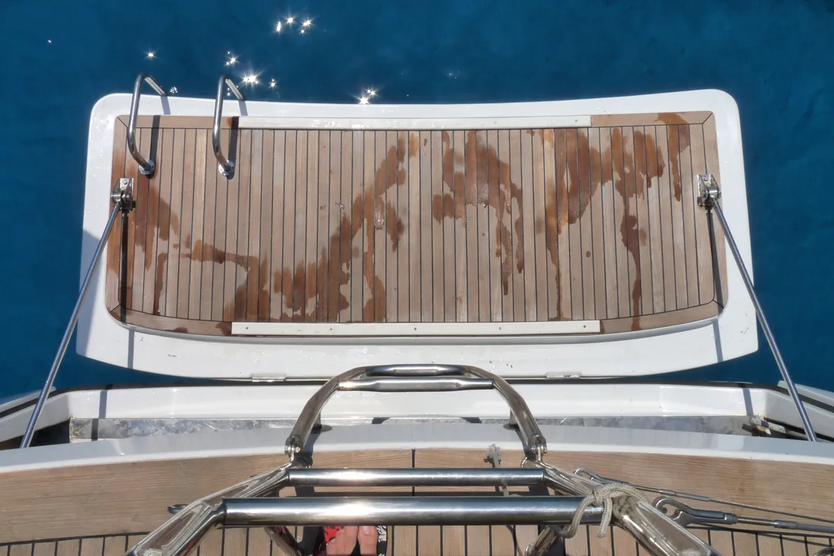 Deck of APOLLONIS, a Hanse 540e sailboat at Salamina Municipal Unit, Greece