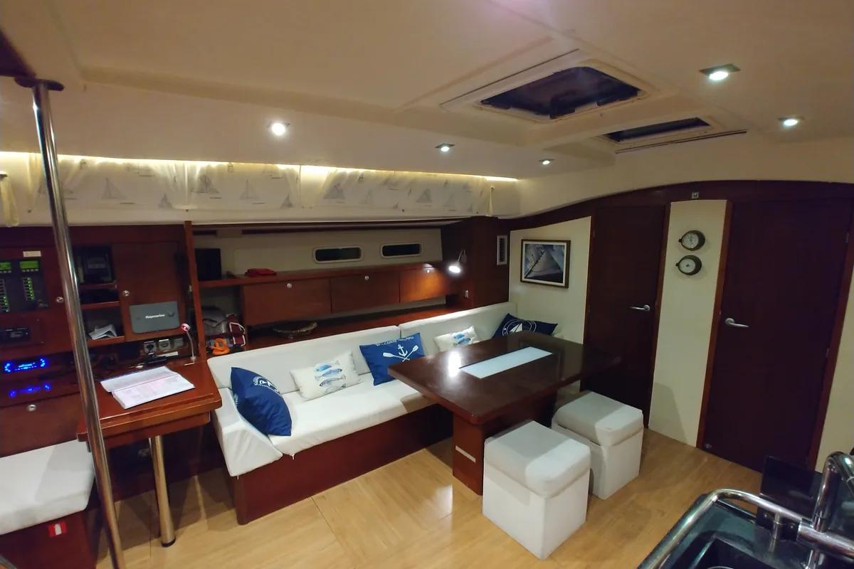 Salon of APOLLONIS, a Hanse 540e sailboat at Salamina Municipal Unit, Greece