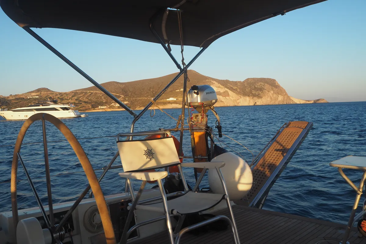 Deck of APOLLONIS, a Hanse 540e sailboat at Salamina Municipal Unit, Greece
