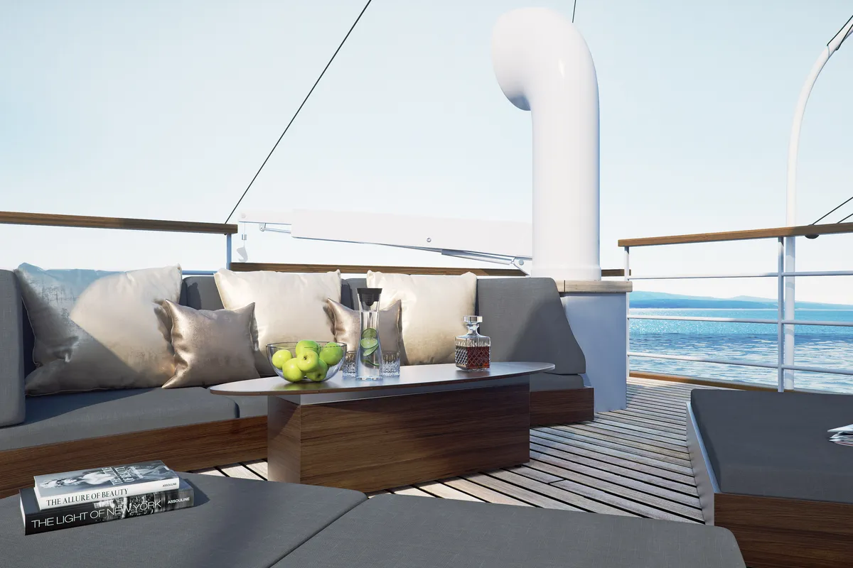 Deck of Gallant, a Gulet motor yacht at Split, Croatia