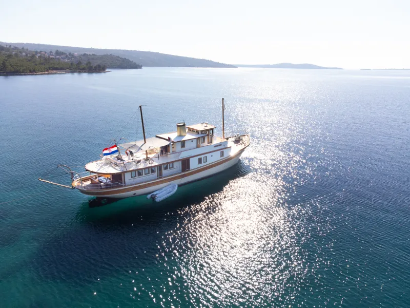 Exterior view of Gallant, a Gulet motor yacht at Split, Croatia