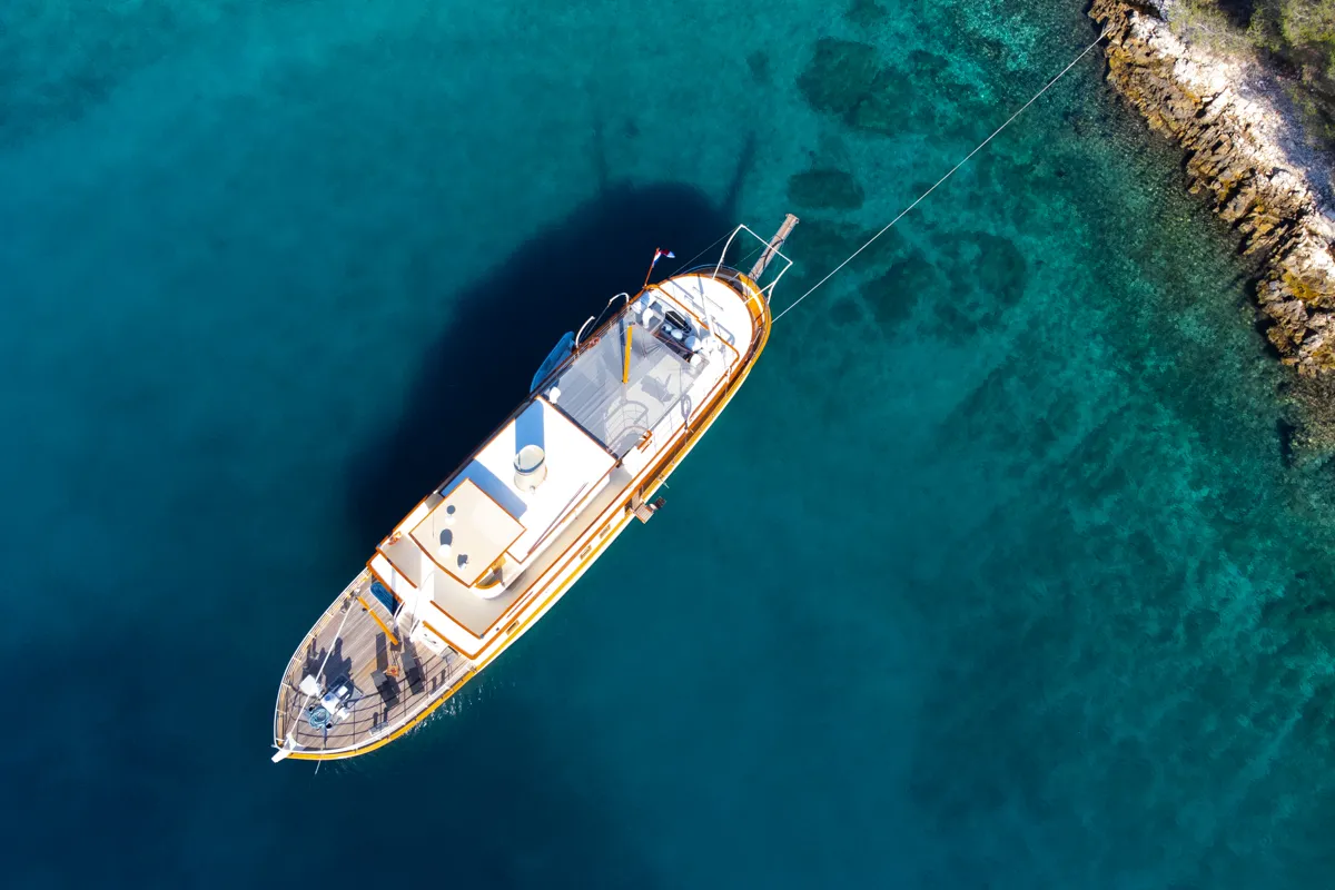 Exterior view of Gallant, a Gulet motor yacht at Split, Croatia