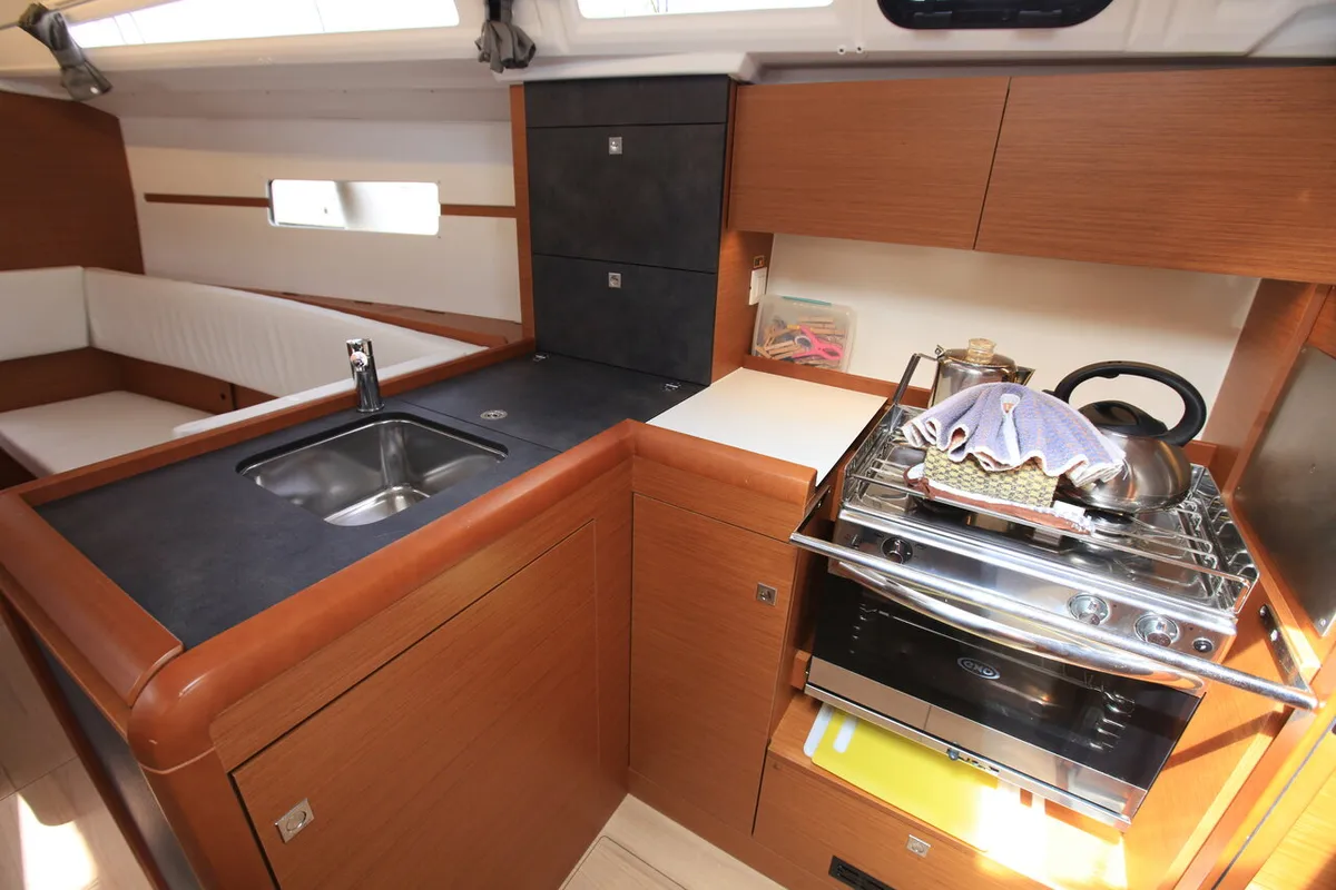 Galley of Naya, a Jeanneau Sun Odyssey 349 sailboat at Road Town, British Virgin Islands