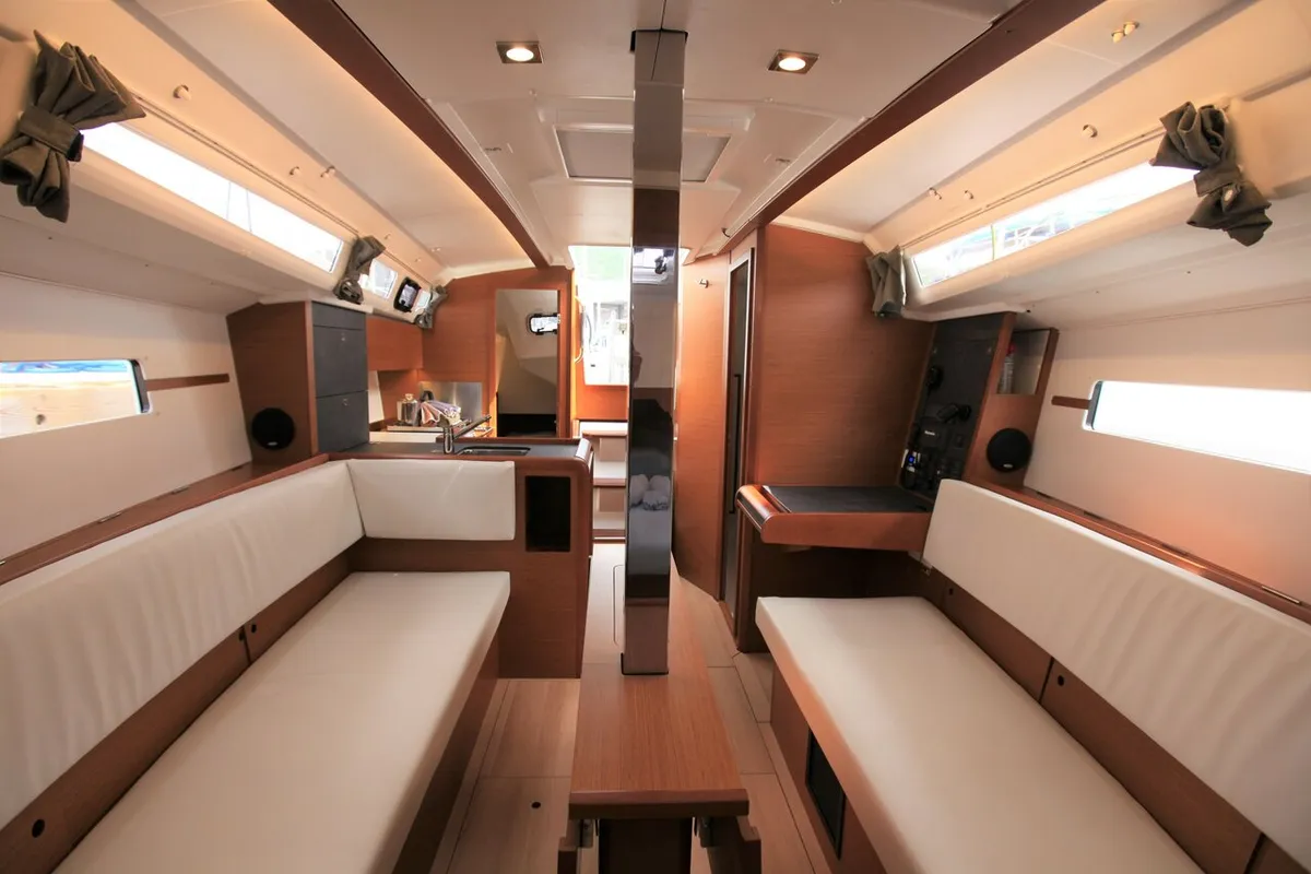 Salon of Naya, a Jeanneau Sun Odyssey 349 sailboat at Road Town, British Virgin Islands