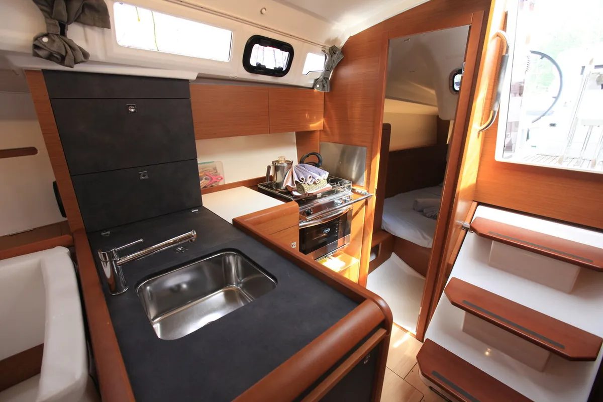 Galley of Naya, a Jeanneau Sun Odyssey 349 sailboat at Road Town, British Virgin Islands