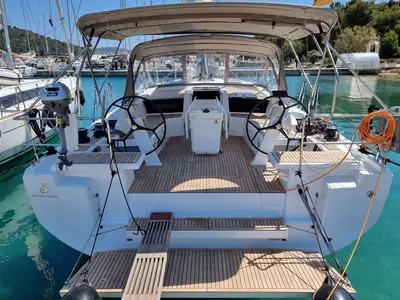 Cockpit of Noah, a Beneteau Oceanis 46.1 sailboat at Općina Rogoznica, Croatia