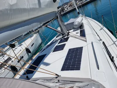 Deck of Noah, a Beneteau Oceanis 46.1 sailboat at Općina Rogoznica, Croatia