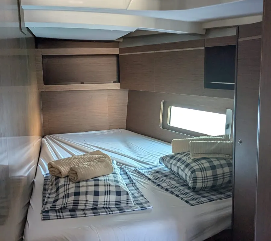 Cabin on Noah, a Beneteau Oceanis 46.1 sailboat at Općina Rogoznica, Croatia