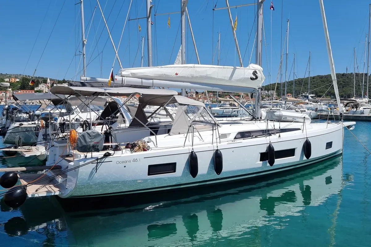 Exterior view of Noah, a Beneteau Oceanis 46.1 sailboat at Općina Rogoznica, Croatia