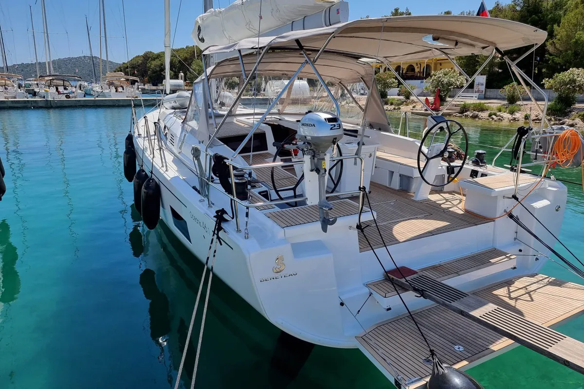 Exterior view of Noah, a Beneteau Oceanis 46.1 sailboat at Općina Rogoznica, Croatia