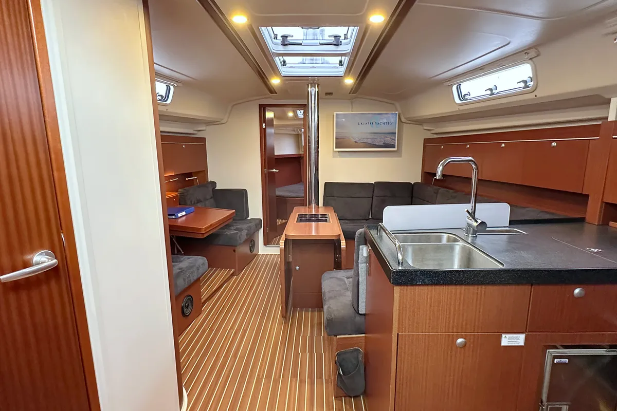 Salon of Escape, a Hanse 415 sailboat at Heiligenhafen, Germany