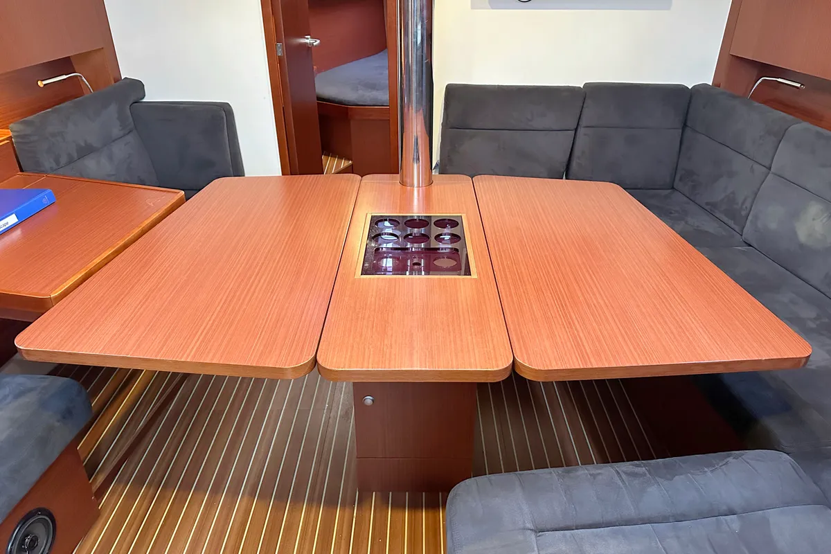 Salon of Escape, a Hanse 415 sailboat at Heiligenhafen, Germany