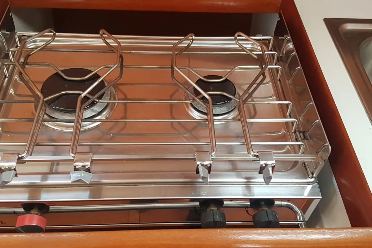 Galley of Nisyros, a Beneteau Cyclades 50.5 sailboat at Piombino, Italy