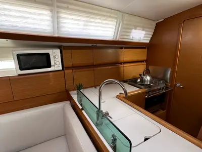 Galley of Zappa, a Jeanneau Sun Odyssey 389 sailboat at Općina Pakoštane, Croatia