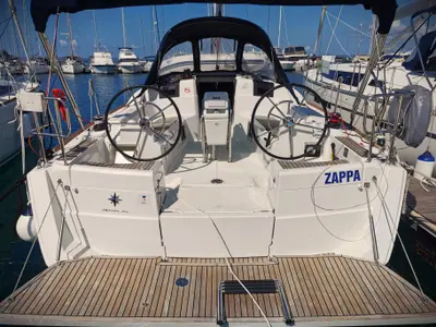 Cockpit of Zappa, a Jeanneau Sun Odyssey 389 sailboat at Općina Pakoštane, Croatia
