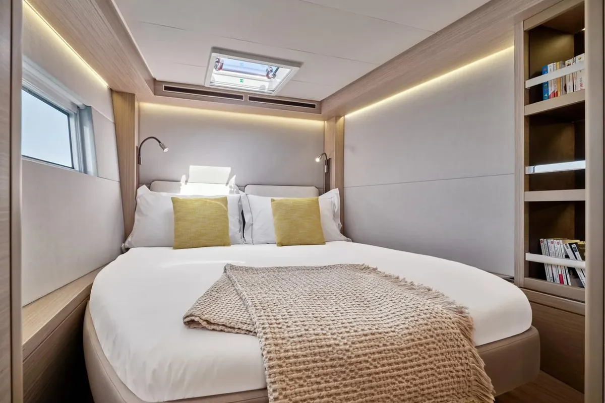 Cabin on Unconditional Love, a Lagoon 51 OW catamaran at Grad Pula, Croatia