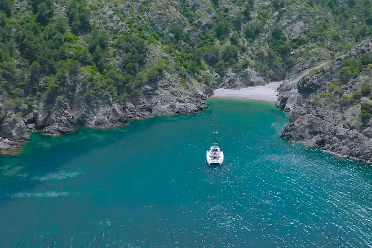 Exterior view of Unconditional Love, a Lagoon 51 OW catamaran at Grad Pula, Croatia