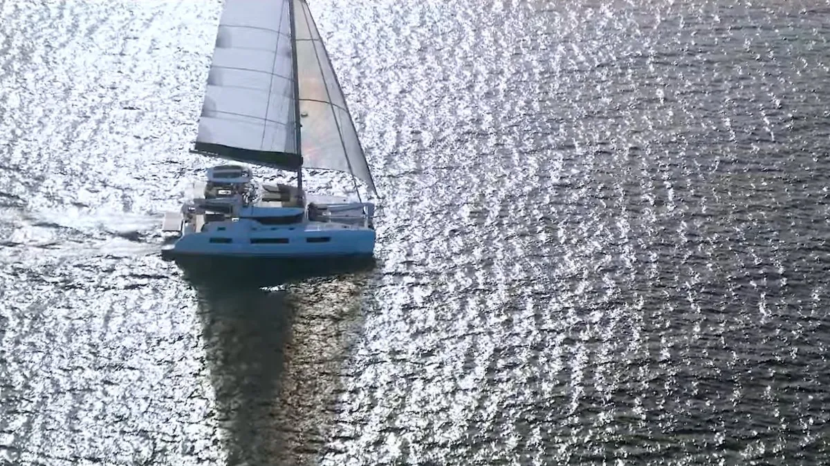 Exterior view of Unconditional Love, a Lagoon 51 OW catamaran at Grad Pula, Croatia