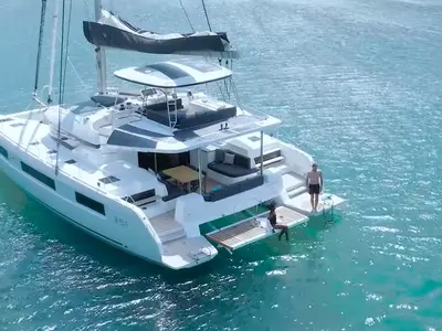 Deck of Unconditional Love, a Lagoon 51 OW catamaran at Grad Pula, Croatia