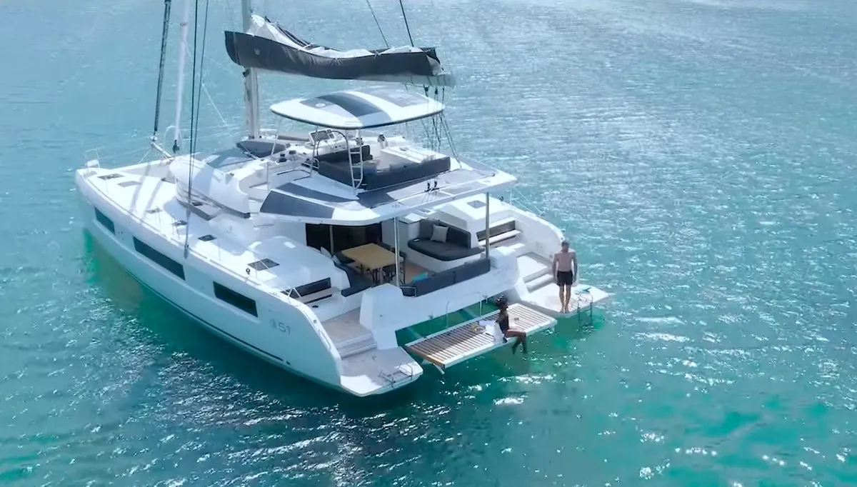Deck of Unconditional Love, a Lagoon 51 OW catamaran at Grad Pula, Croatia