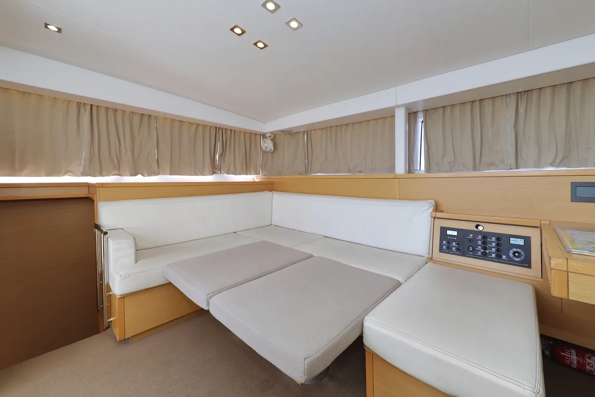 Salon of Kinga V, a Lagoon 400 S2 catamaran at Grad Vodice, Croatia