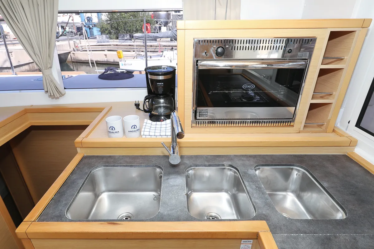 Galley of Kinga V, a Lagoon 400 S2 catamaran at Grad Vodice, Croatia
