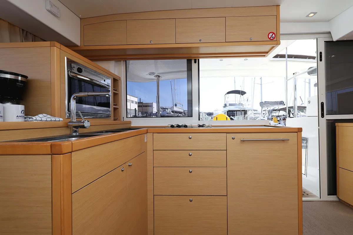 Galley of Kinga V, a Lagoon 400 S2 catamaran at Grad Vodice, Croatia