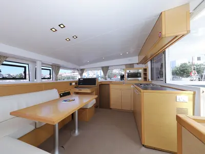Salon of Kinga V, a Lagoon 400 S2 catamaran at Grad Vodice, Croatia