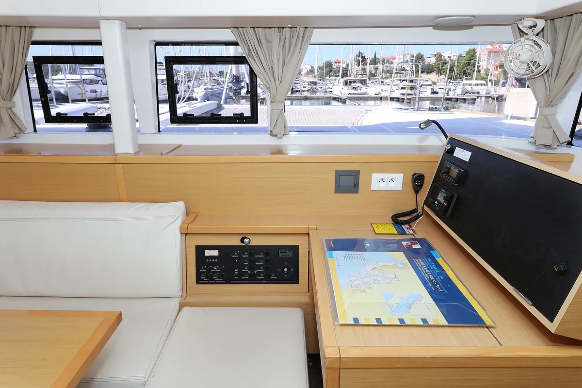 Salon of Kinga V, a Lagoon 400 S2 catamaran at Grad Vodice, Croatia