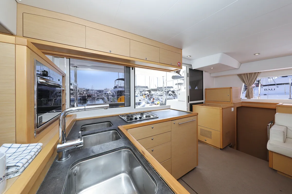 Galley of Kinga V, a Lagoon 400 S2 catamaran at Grad Vodice, Croatia