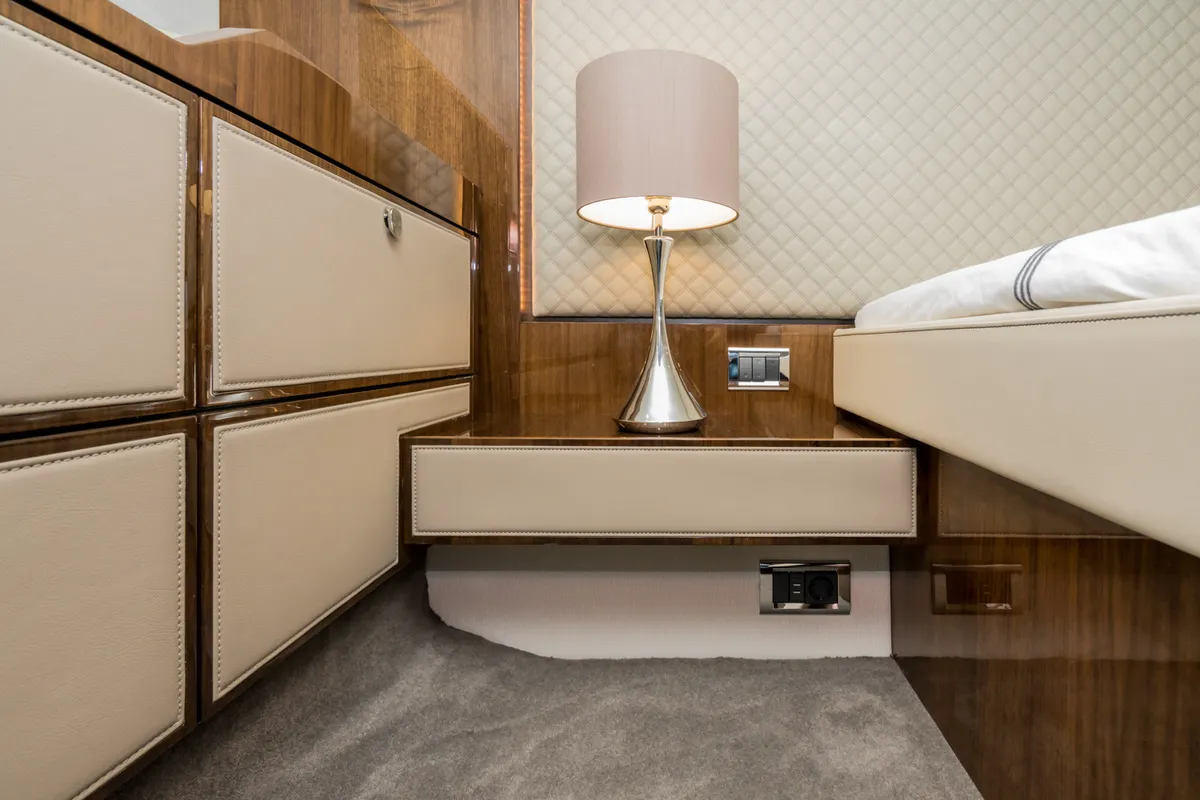 Cabin on Lady Noble, a Fairline Squadron 50 motorboat at Seget Donji, Croatia