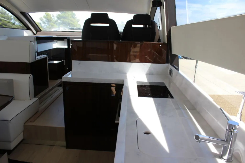Galley of Lady Noble, a Fairline Squadron 50 motorboat at Seget Donji, Croatia