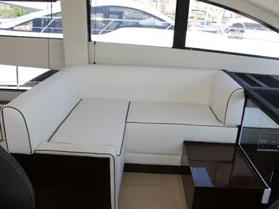 Salon of Lady Noble, a Fairline Squadron 50 motorboat at Seget Donji, Croatia
