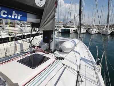 Deck of April, a Beneteau First 36 sailboat at Grad Biograd na Moru, Croatia