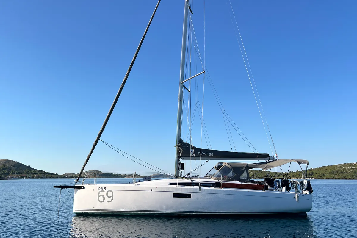 Exterior view of April, a Beneteau First 36 sailboat at Grad Biograd na Moru, Croatia