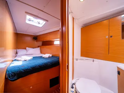 Cabin on Regina V, a Jeanneau 53 sailboat at Lavreotiki Municipal Unit, Greece