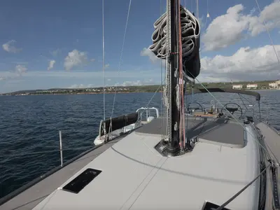 Deck of Maria, a More 55 sailboat at Seget Donji, Croatia