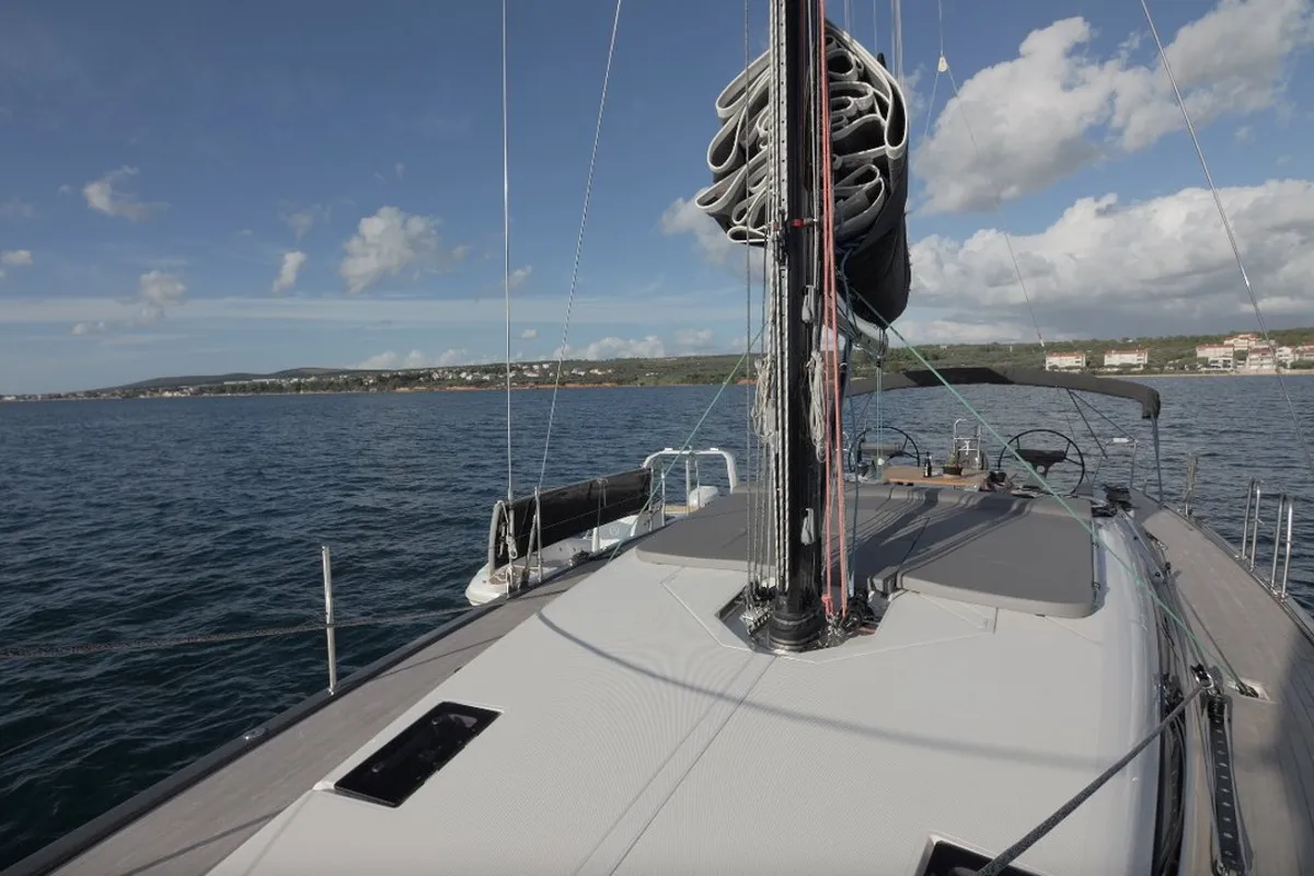 Deck of Maria, a More 55 sailboat at Seget Donji, Croatia