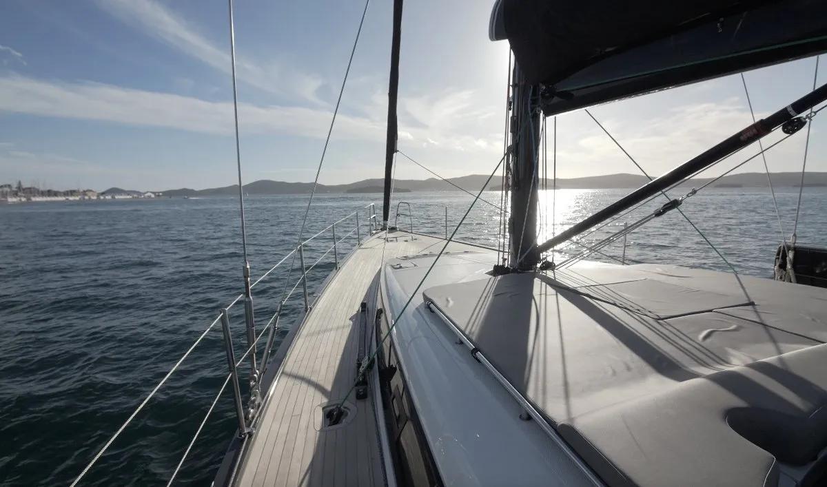 Deck of Maria, a More 55 sailboat at Seget Donji, Croatia