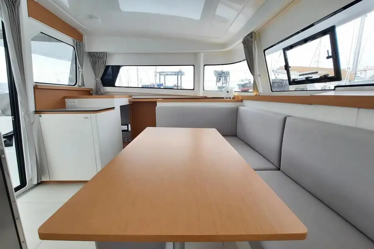 Salon of Albatross, a Excess 11 catamaran at Papeete, France
