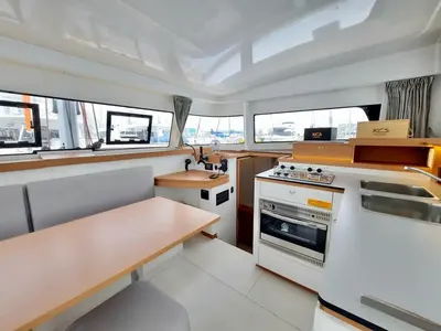 Galley of Albatross, a Excess 11 catamaran at Papeete, France