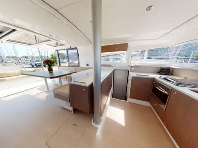 Galley of Efi, a Bali 4.1 catamaran at Municipal Unit of Lefkada, Greece