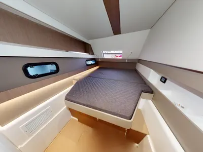Cabin on Efi, a Bali 4.1 catamaran at Lefkada, Greece