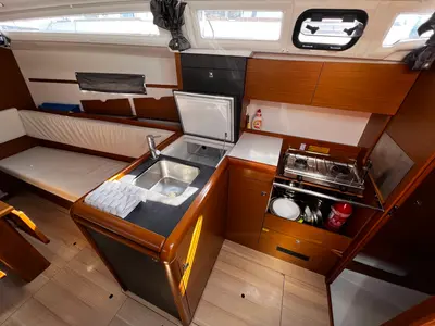 Galley of Lydia, a Jeanneau Sun Odyssey 349 sailboat at Općina Sukošan, Croatia