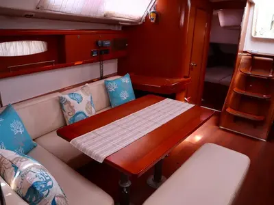 Salon of Fantasea, a Beneteau Oceanis 43 sailboat at Athens, Greece