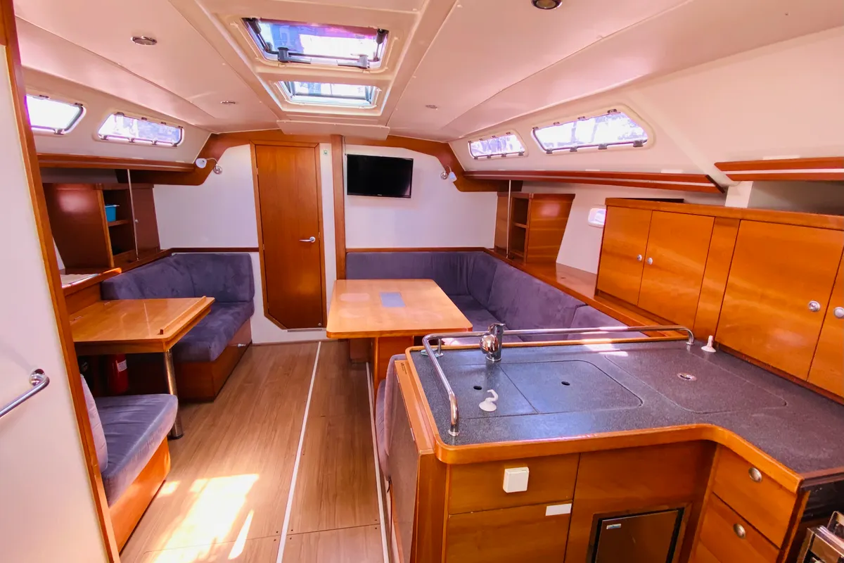 Salon of Performance Cruiser, a Hanse 430e sailboat at Grad Pula, Croatia