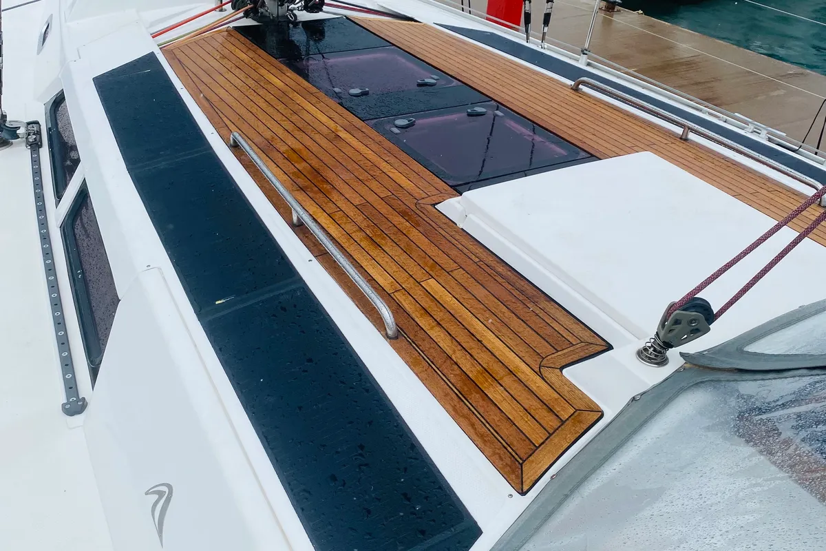 Deck of Performance Cruiser, a Hanse 430e sailboat at Grad Pula, Croatia