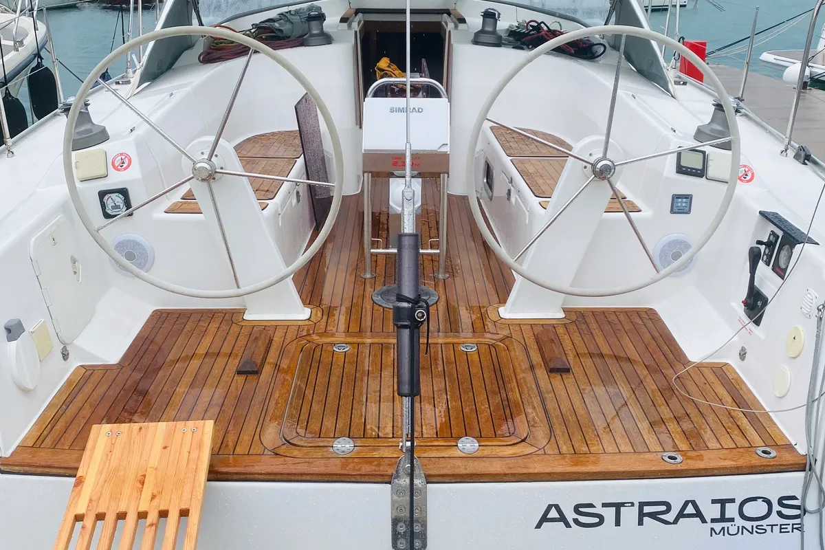 Cockpit of Performance Cruiser, a Hanse 430e sailboat at Grad Pula, Croatia